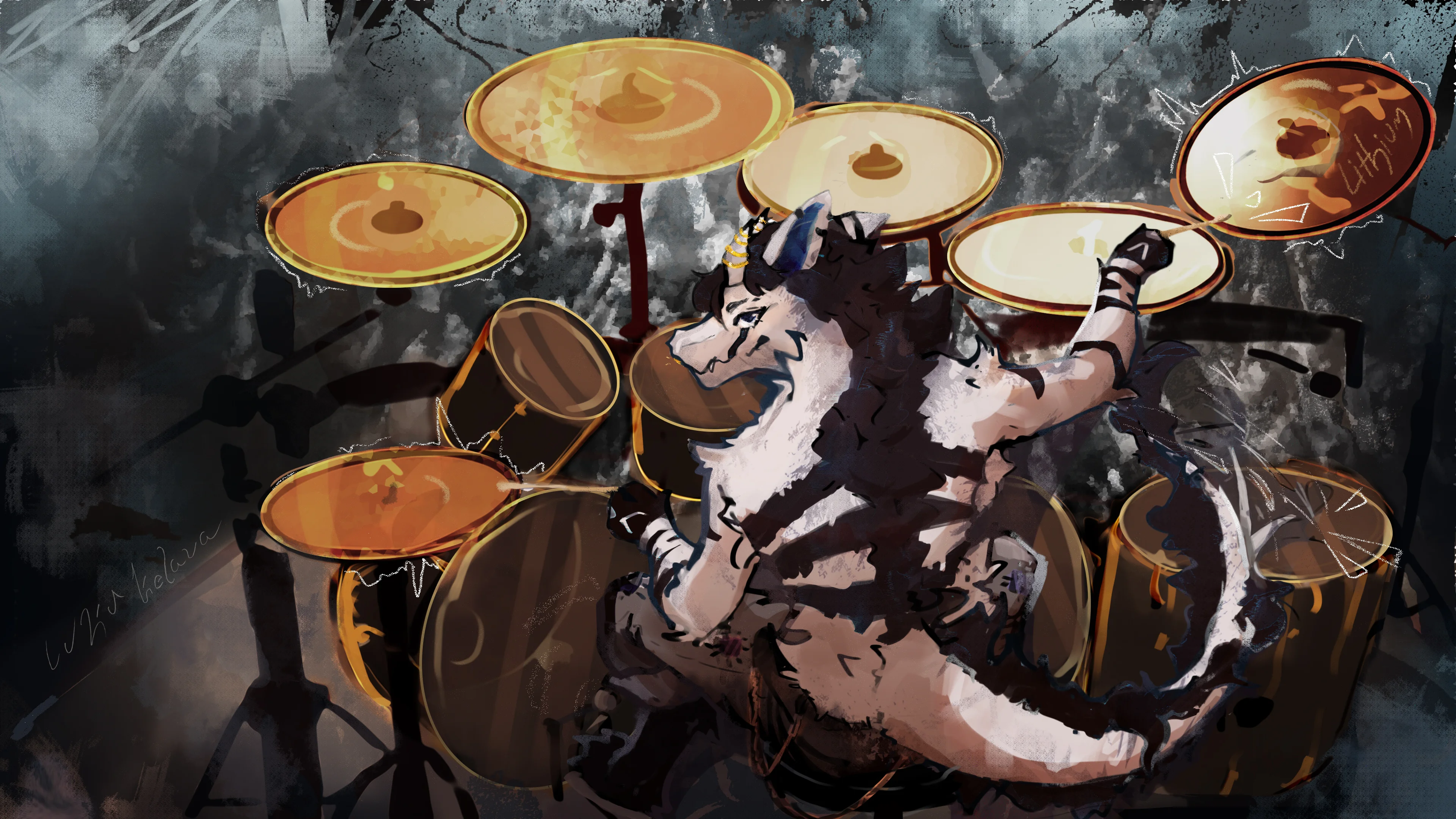 Casper Wolf dragon Drummer